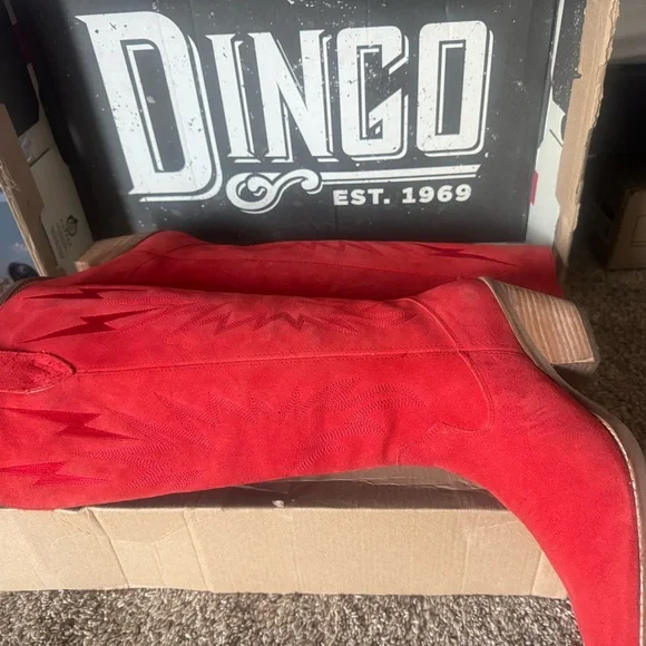 Dingo Red Heeled thunder road leather boots - Picture 4 of 8